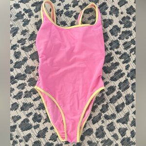 LainSnow Pink and Yellow One Piece Swimsuit